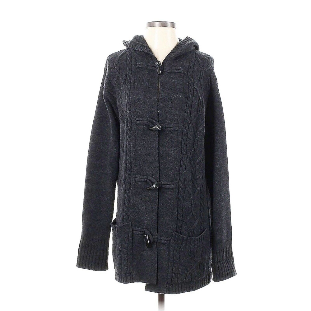 Ralph Lauren Cashmere Angora Hooded Toggle Cardigan Fair Isle Knit Women’s Small